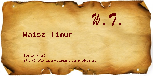 Waisz Timur névjegykártya